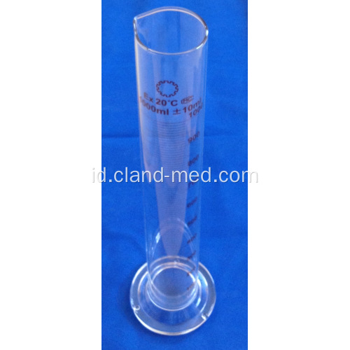 Mengukur Silinder dengan Spout dan Graduation dengan Glass Round Base